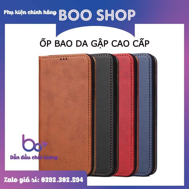 Bao da gập kèm ví và 3 ngăn đựng thẻ, nắp đậy có nam châm xịn xò, chất liệu da mềm mịn cho các dòng IPHONE