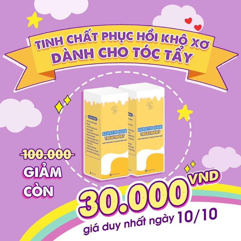 [Mã 1511FMCGSALE giảm 8% đơn 500K] Tinh chất phục hồi khô xơ dành cho tóc tẩy, keratin hair dành riêng cho tẩy