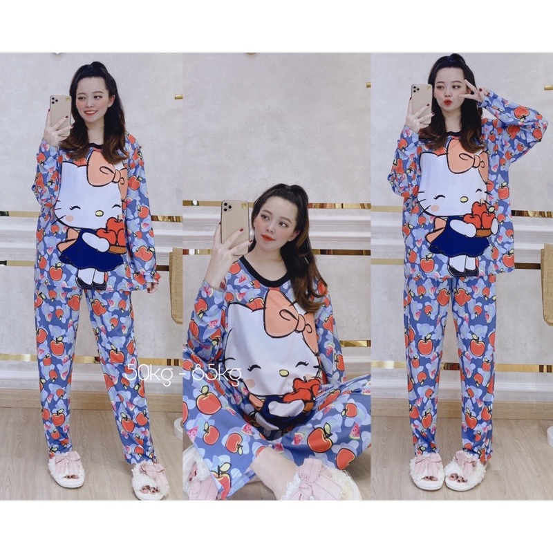 BIGSIZE 50 - 85kg (Bộ thun tay dài quần dài hình) | BigBuy360 - bigbuy360.vn