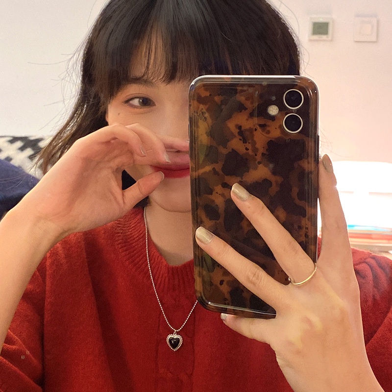 Vòng cổ mặt trái tim màu đen phong cách cổ điển Hàn Quốc cho nữ