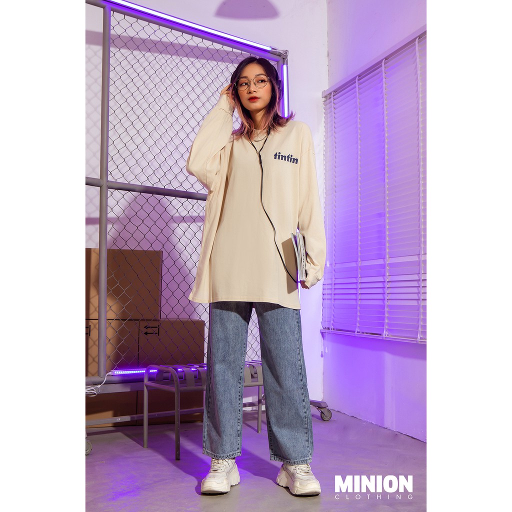 Quần jeans suông Minion Clothing ống rộng, cạp lưng cao, phong cách Ulzzang Streetwear Q3012