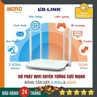 Mua  WIFI XUYÊN TƯỜNG   Bộ phát Wifi Băng tần kép 2.4G & 5G 867Mbps -- Chuẩn AC 1200 - Chính hãng LB-LINK BL-WR1300H