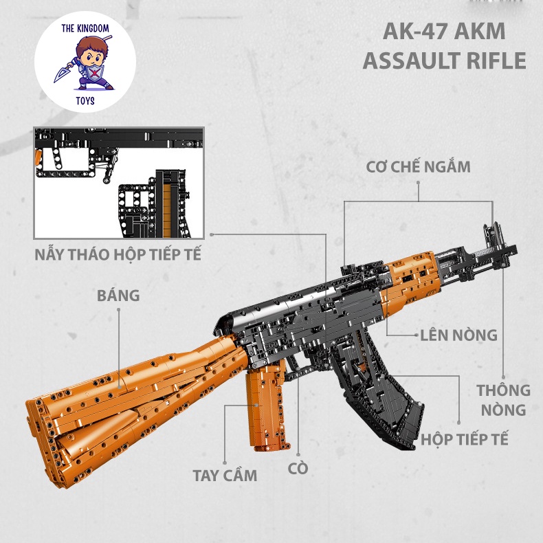 Đồ Chơi Lắp Ráp PUBG Mô Hình AK-47 Trong Game CSGO Cảnh Sát Quân Đội Đồ Chơi Bé Trai XB24006