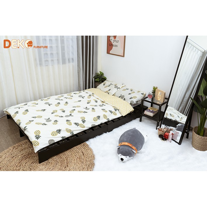 Giường pallet DEKO gỗ thông cao cấp 1M4x2M