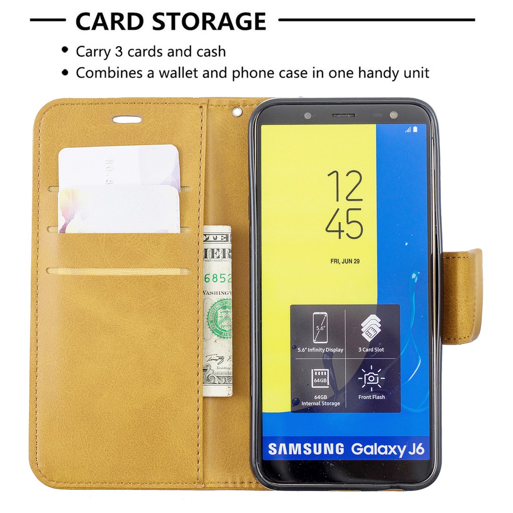 Case for SAMSUNG GALAXY J6 2018 Bao da điện thoại có nắp gài cho