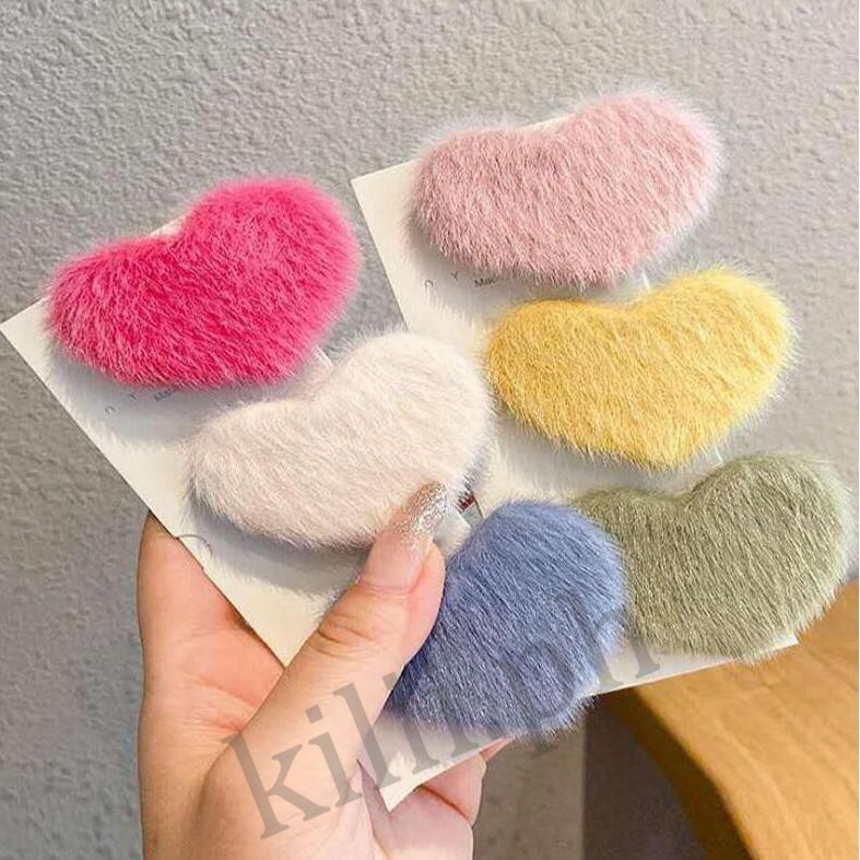 Kilii Kẹp Tóc Lông Nhung Dễ Thương Xinh Xắn Dành Cho Bé Gái