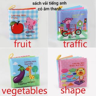 Đồ chơi sách vải tiếng anh sột soạt, bóp kêu