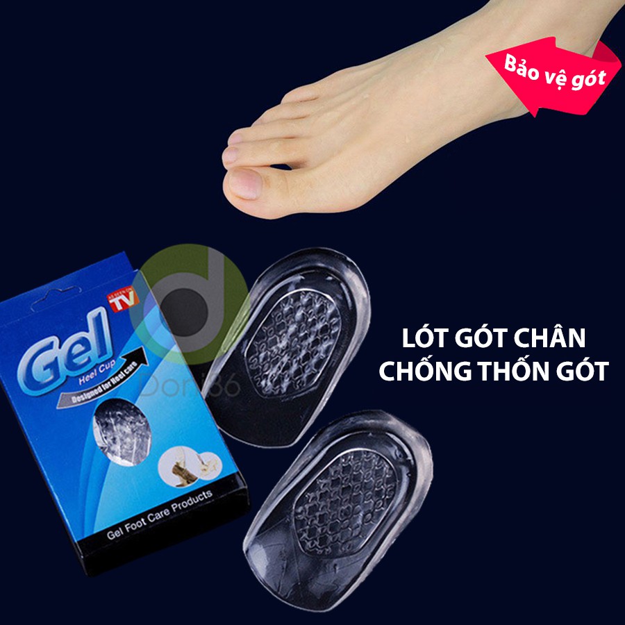 Một cặp lót giày silicon chống thốn gót khi mang giày cao gót, giày tây công sở dùng được cho nam nữ PK41