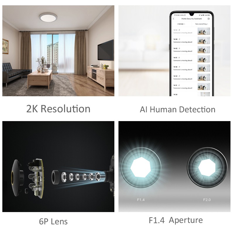 Camera IP Xiaomi Mijia 360 độ 2K - Camera giám sát Xiaomi Mijia PTZ 360 1080P