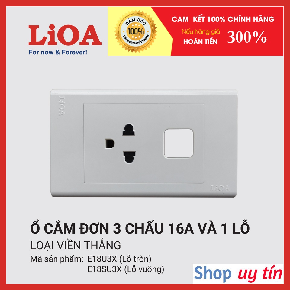 [CHÍNH HÃNG] Mặt ổ cắm LiOA âm tường có lỗ công tắc - Mặt ổ cắm điện lắp trong nhà LiOA loại 1 ổ cắm, 2 ổ cắm, 3 ổ cắm