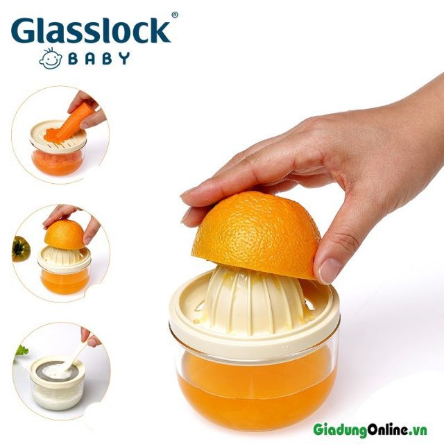 Dụng cụ ép Cam +Bộ chế biến đồ ăn dặm cho bé GLASSLOCK GL1232