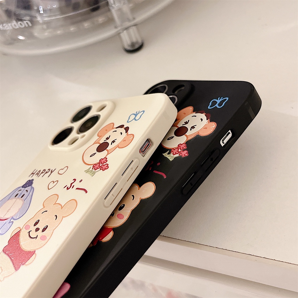 Ốp điện thoại viền silicon mềm in hình gấu Pooh thích hợp cho iPhone 13 / 12 Pro Max 11 Xr 6 7 8 Plus