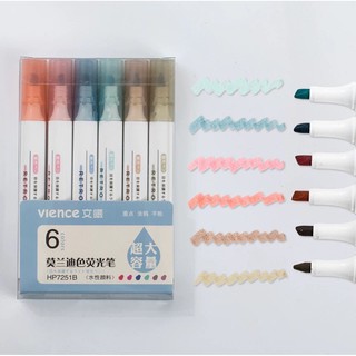Bộ Bút Dạ Highlighter 6 Cây Màu Retro