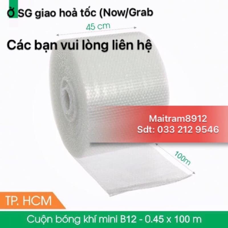 (Grab/Now ở HCM) Cuộn Bóng Khí 20 cm/28 cm/35 cm/40 cm/45 cm/50 cm/60 cm/70 cm/80 cm/1 met x100m - Xốp Hơi Nổ Gói Hàng