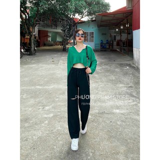 Áo len croptop cổ đức cực phong cách
