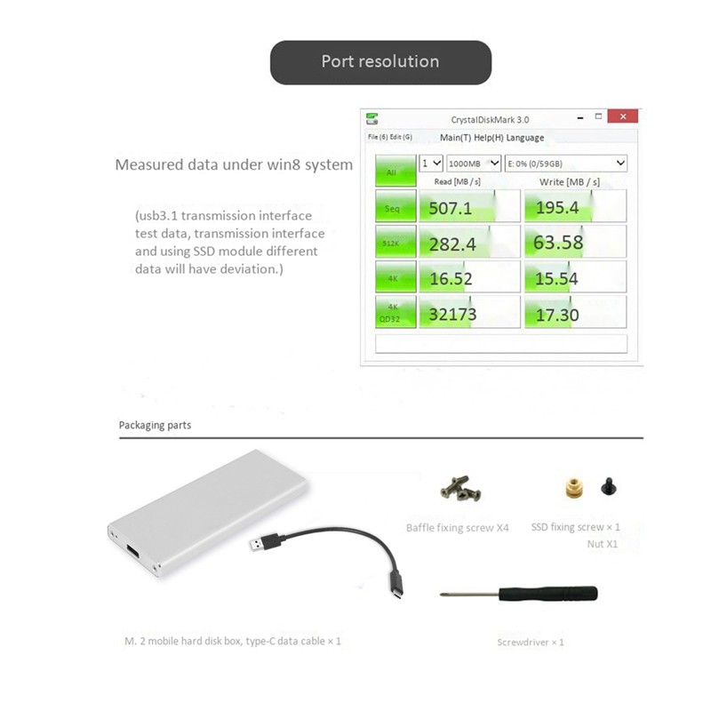 (Hàng Mới Về) Hộp Đựng Ổ Cứng Sarapc089 M.2 / Ngff Sang Usb3.1 Type-C | BigBuy360 - bigbuy360.vn