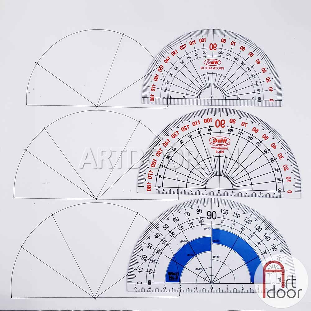 Thước vẽ kỹ thuật WINQ đo Độ Protractor