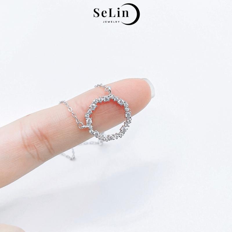 Dây chuyền bạc nữ 925 Sofia necklace cao cấp đính đá dáng tròn đẹp cá tính SELIN JEWELRY - 0100