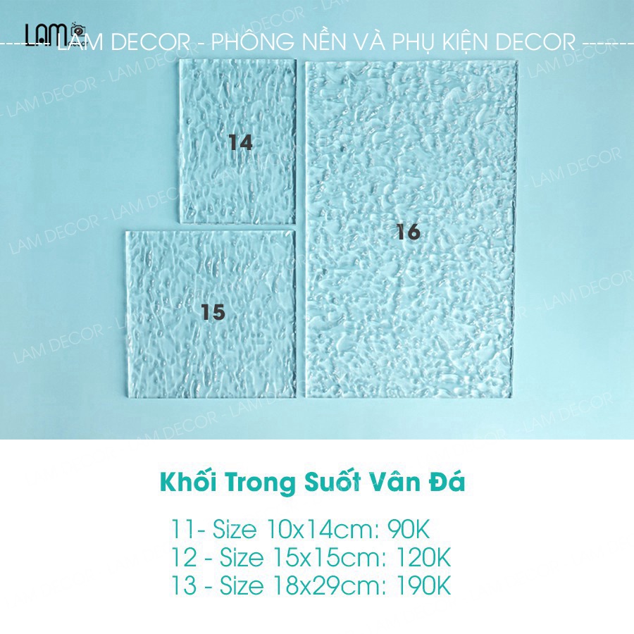 Khối Trong Suốt Mica Có Vân Sọc, Vân Nước dùng để chụp ảnh