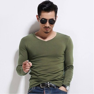 Áo thun nam dài tay Hàn Quốc vải thun mềm mịn nam tính thích hợp mùa thu đông - ao thun nam