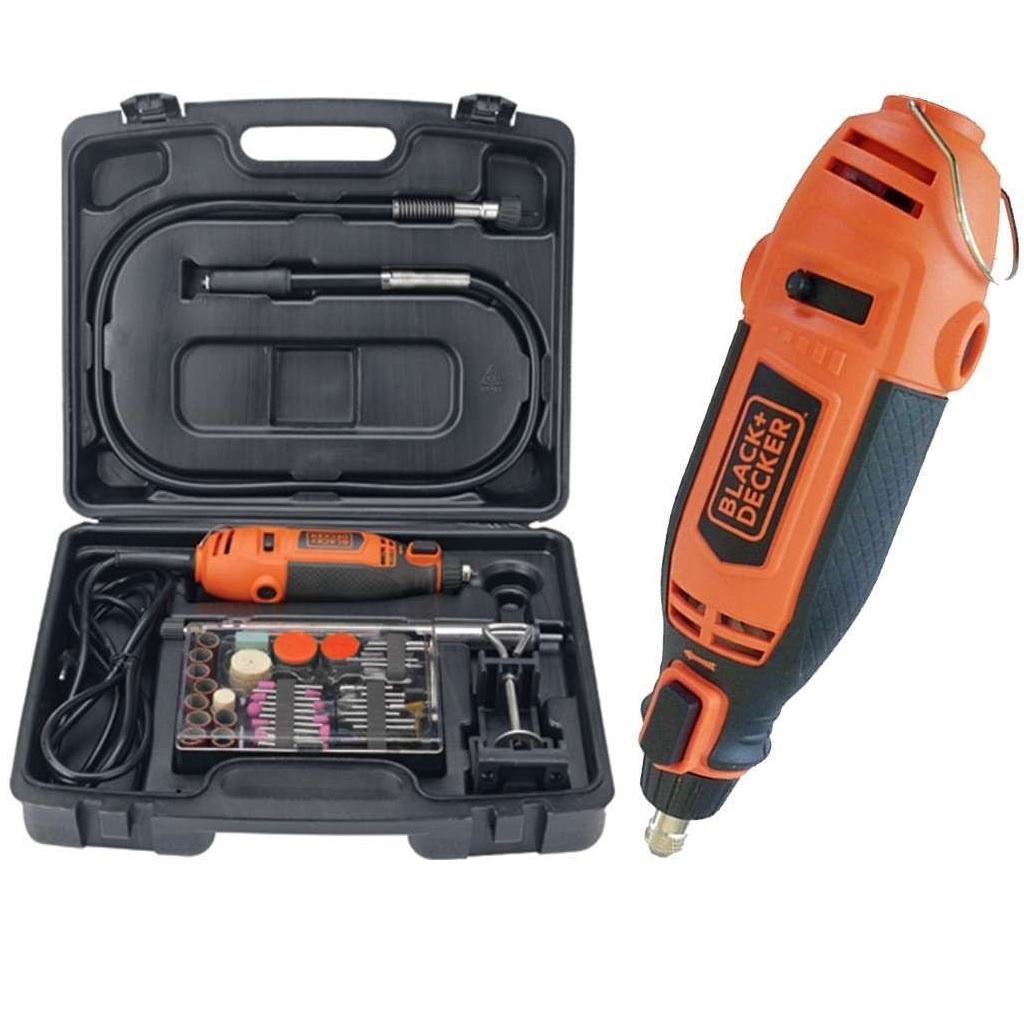 USA.BLACK&amp;DECKER 180W – RT18KA - Máy Chạm Khắc Đa Năng mini  (Hộp + Phụ Kiện khoan mài cắt + giá treo)