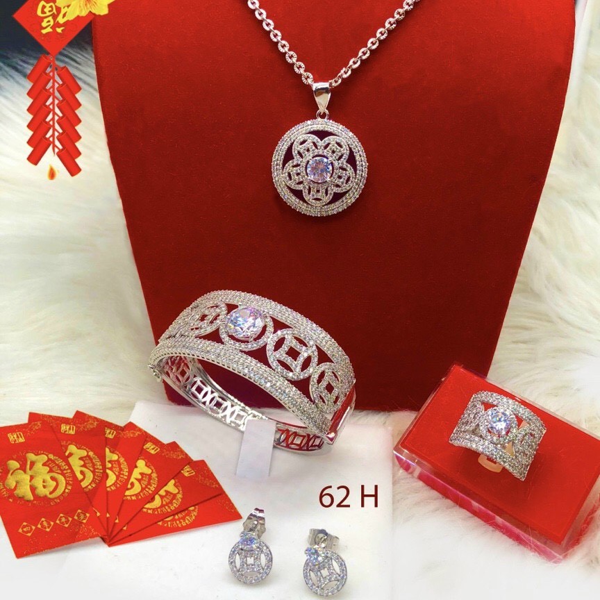 Bộ Trang Sức 5 Món Cá Tính  - Đủ Size, Chuẩn Màu Vàng, Hàng Y Hình