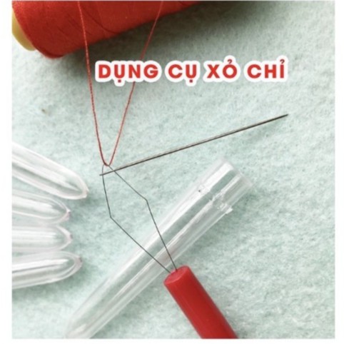 Cây xỏ kim chỉ vào kim may tay, dụng cụ xỏ kim chỉ nhỏ gọn có nắp đậy bảo quản tiện dụng