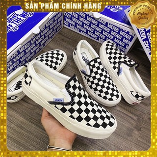 [Free ship-Hàng zep ]  Giày thể thao lười slip on van vault caro hàng zep