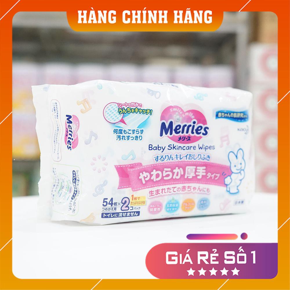 Khăn Ướt Merries (Hàng Nhật Nội Địa) - loại 54 miếng/ gói