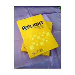 Giấy in văn phòng A4 Delight cao cấp ĐL 70g (500 tờ), giấy vàng