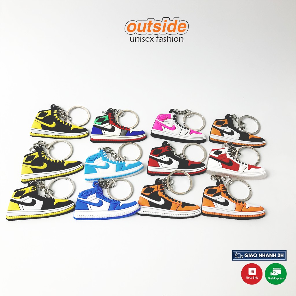 Móc khóa giày sneaker silicon, Móc chìa khóa xe hình sneaker thể thao mini cực chất nhiều màu OUTSIDESTREETWEAR