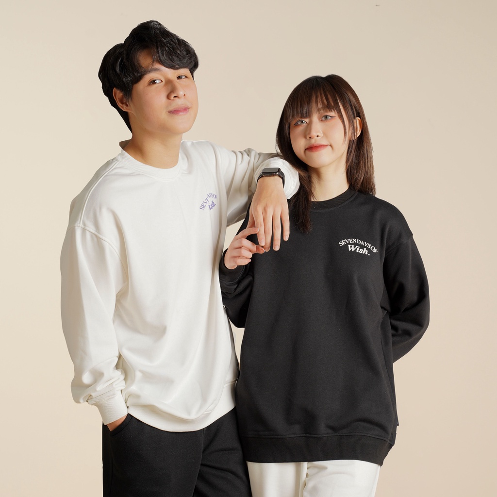 Áo Sweater nỉ dài tay N7 WISH thu đông nam nữ form rộng Local Brand