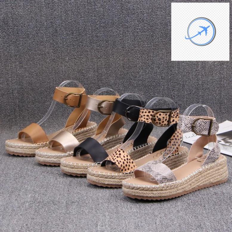 giày sandal cói 5cm xuất khẩu mẫu mới 2021 👪