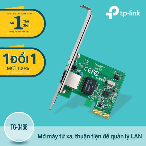 TP-Link Card mạng Wifi PCIe 10/100/1000Mbps Quản lý LAN thuận tiện - TG-3468 -Hãng phân phối chính thức