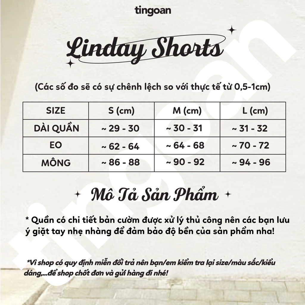 TINGOAN® - Quần short trắng cạp cao 2 lớp đính cườm tingoan LINDSAY SHORTS/WH