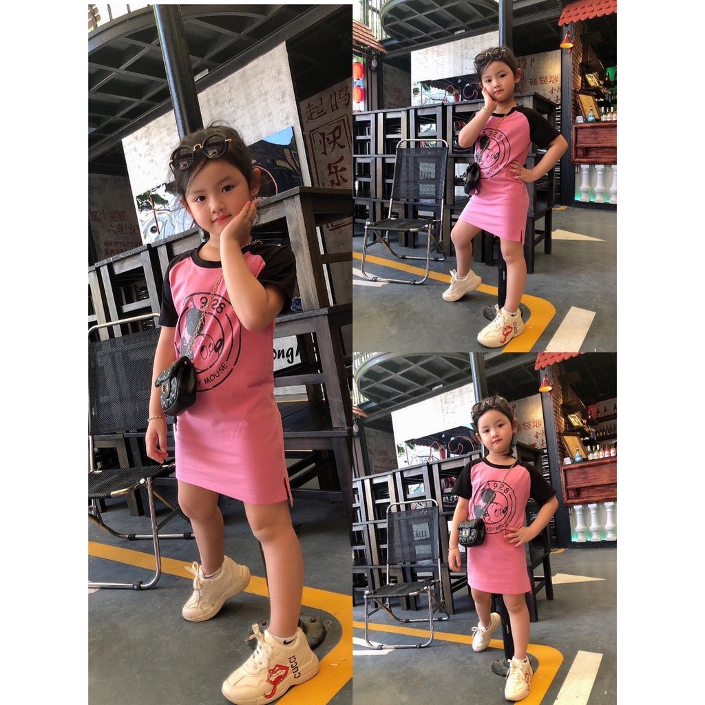 (SIZE 1-12) (10-36kg) ĐẦM SUÔNG BÉ GÁI HÌNH MICKEY STYLE JUMMY SIÊU CÁ TÍNH