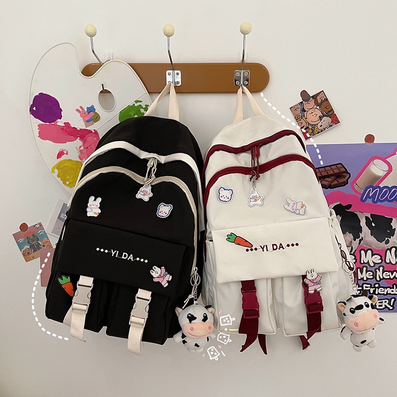Ba Lô Đi Học Sức Chứa Lớn Phong Cách Harajuku Nhật Bản Đơn Giản Mới Cho Nữ