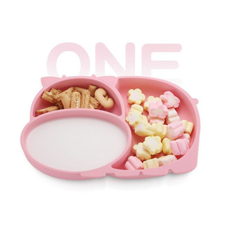 khay ăn dặm silicon chống lật ( Hình Con Bò Sữa )