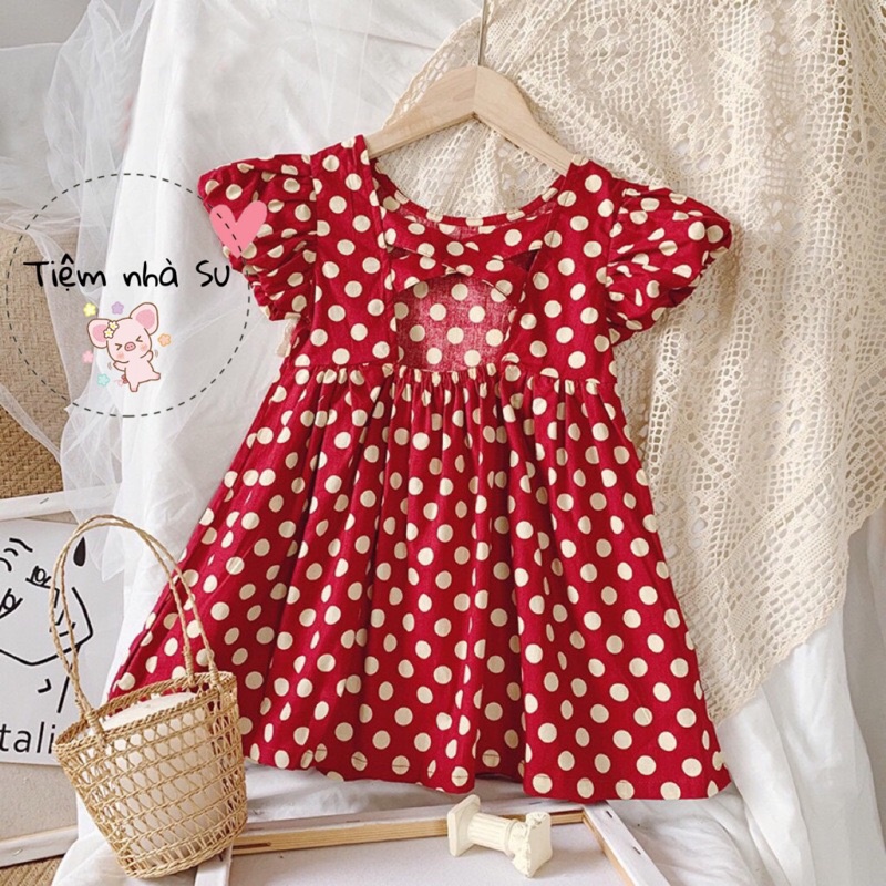 Váy xoè chấm bi cho bé gái phong cách Hàn quốc (08-16kg)