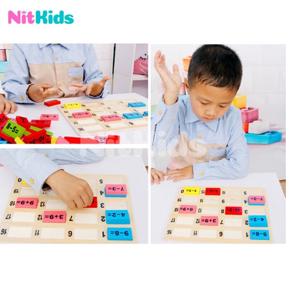 Đồ Chơi Domino, 110 Mảnh Ghép Số, Bé Học Phép Tính, Trò Chơi Trí Tuệ Nitkids Cho Bé, Tăng IQ Vượt Trội