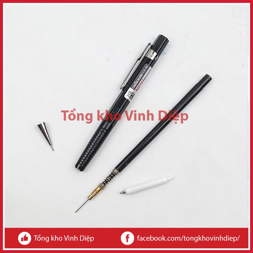 Bút chì kim bấm HB 0.5 bền đẹp, hộp ruột ngòi chì kim