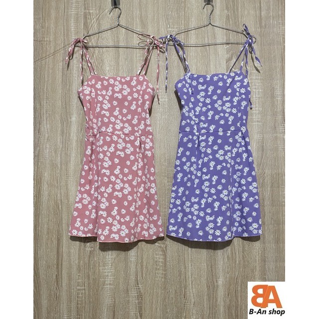 Đầm hai dây cột nơ Voan hoa (dài 80cm) | BigBuy360 - bigbuy360.vn