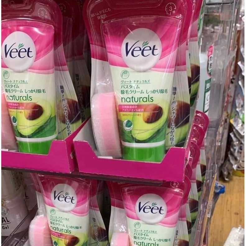 Kem tẩy lông Veet Nhật Bản tuýp 150g kèm bông sponge