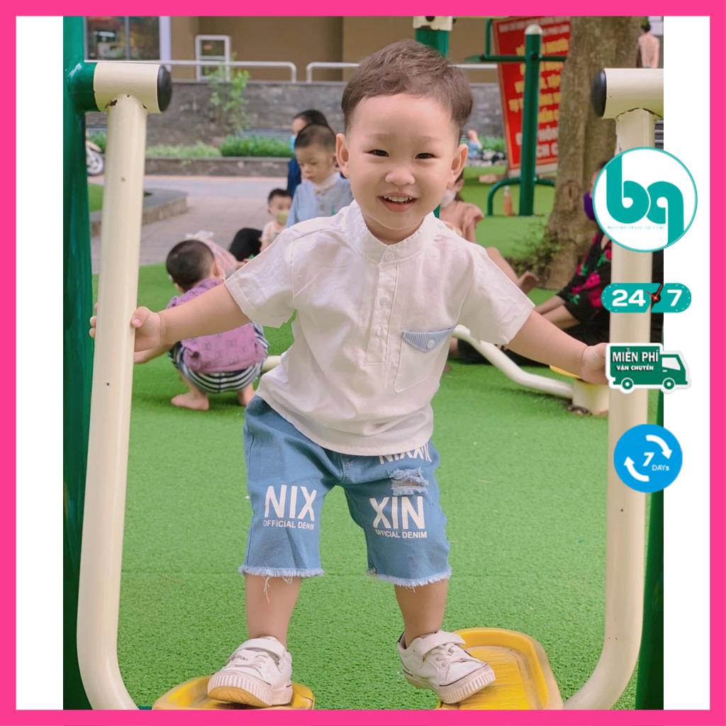 Set sơ mi cho bé, áo thun bé trai, áo chất đũi cho bé phong cách Hàn Quốc (Ảnh thật Video tại Shop) [XIN]