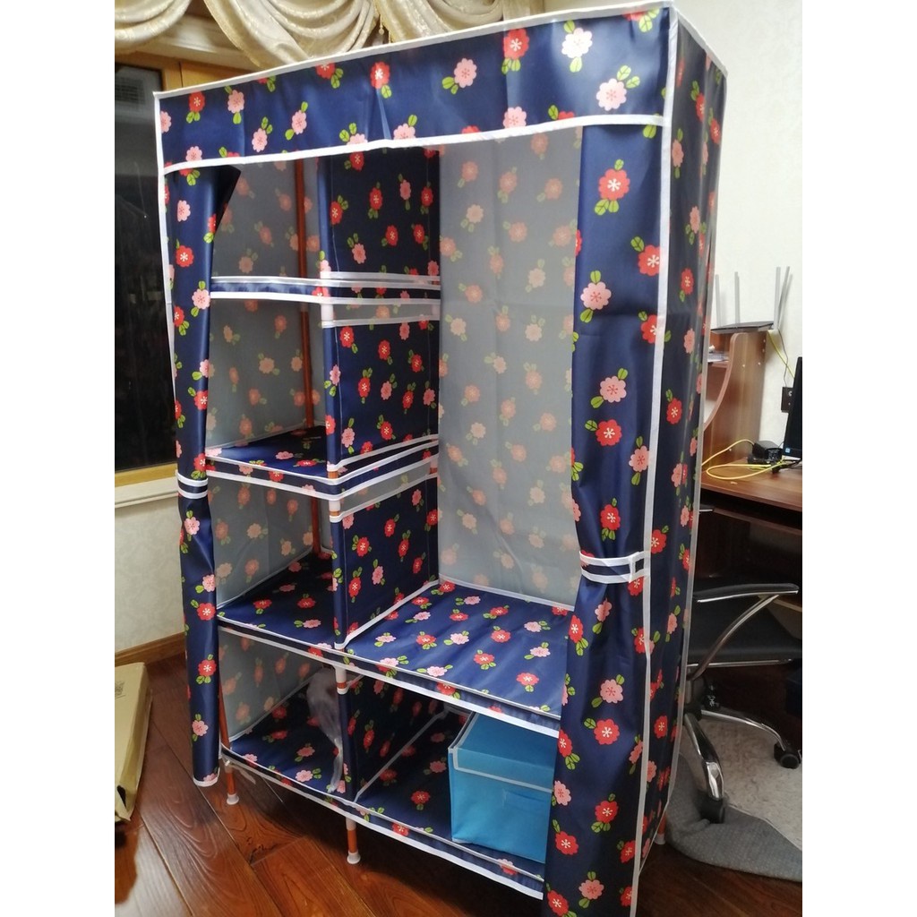 tủ vải khung gỗ 2 buồng Cực Tiện Lợi