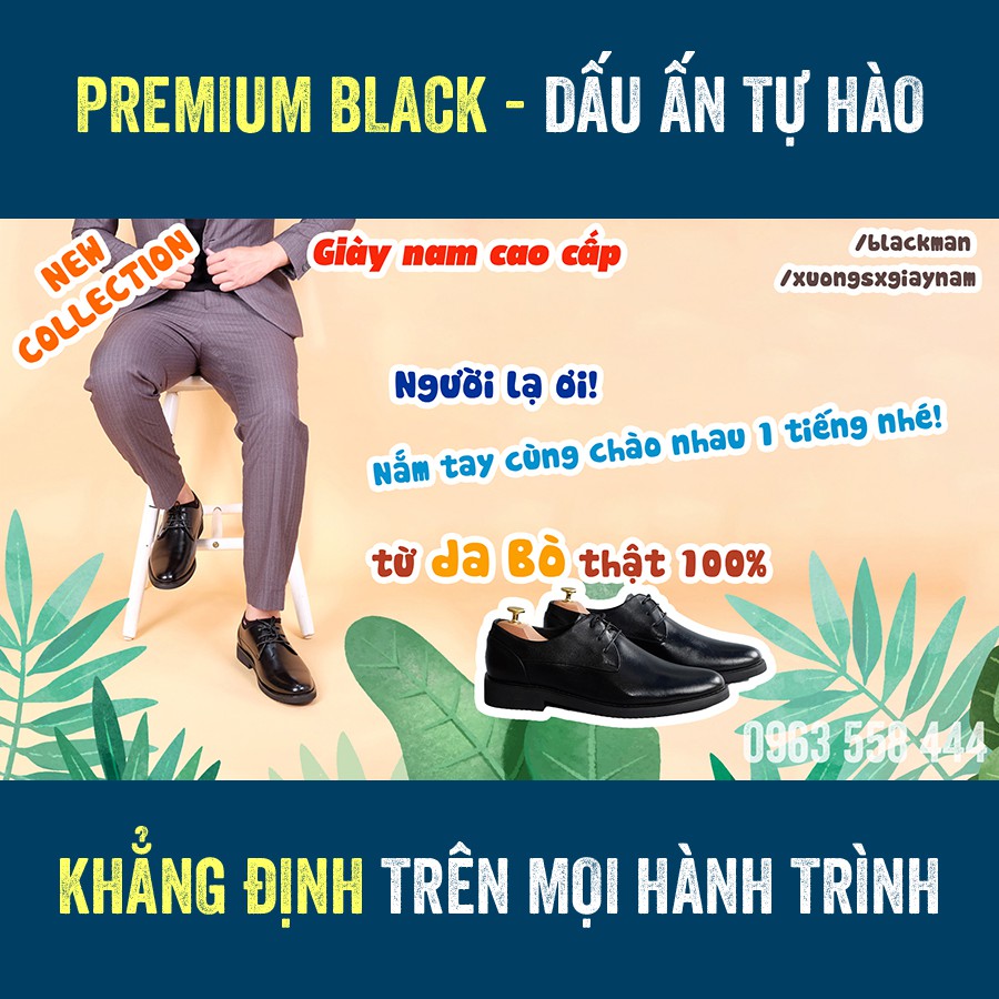 Giày tây nam buộc dây cao cấp da bò thật chính hãng Fu Khang FK113