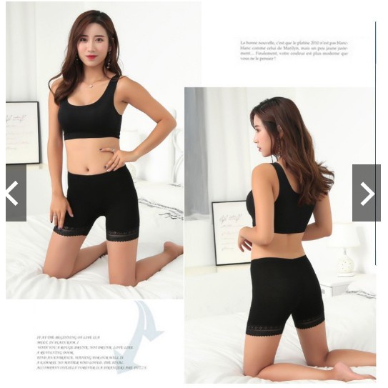 Hàng hót mới về - Quần đùi váy pha ren chất cotton
