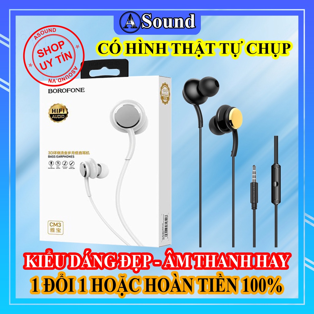 Tai nghe nhét tai có dây BOROFONE CM3 âm thanh hay kiểu dáng đẹp giá tốt