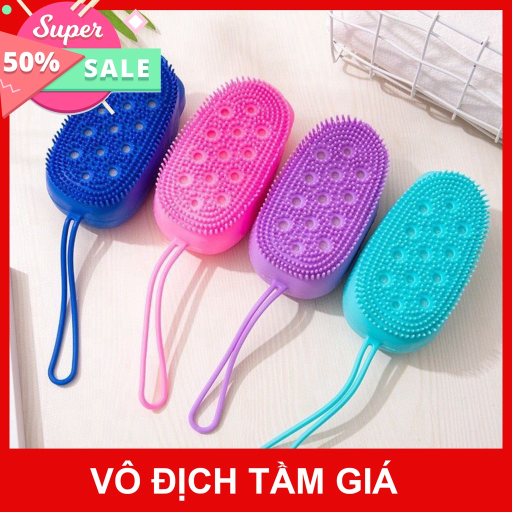 D64 Bông tắm silicon massage tạo bọt