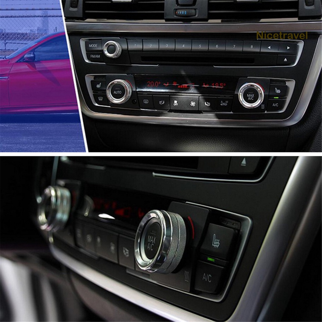 Set 3 Vòng Trang Trí Núm Điều Khiển Âm Thanh Stereo Cho Xe Hơi Bmw 1234 Series
